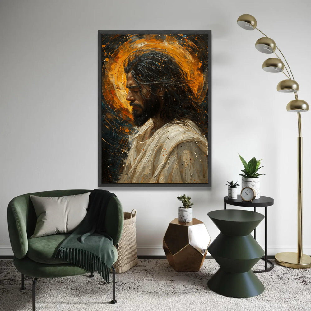 Spiritual Jesus Portrait Canvas, Religious Wall Art, Christian Home Decor, Inspirational Canvas Painting, Prayer Ready To Hang Decoration