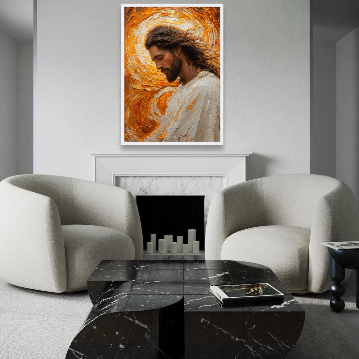 Serene Jesus Portrait Canvas, Spiritual Wall Art, Christian Canvas Decor, Inspirational Religious Painting, Ready Ready To Hang Decoration