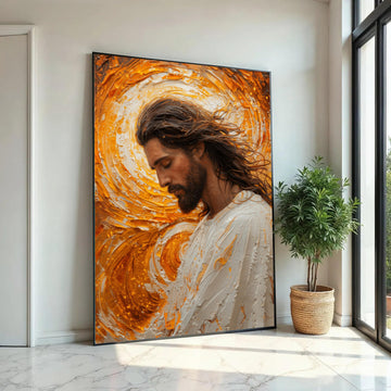 Serene Jesus Portrait Canvas, Spiritual Wall Art, Christian Canvas Decor, Inspirational Religious Painting, Ready Ready To Hang Decoration