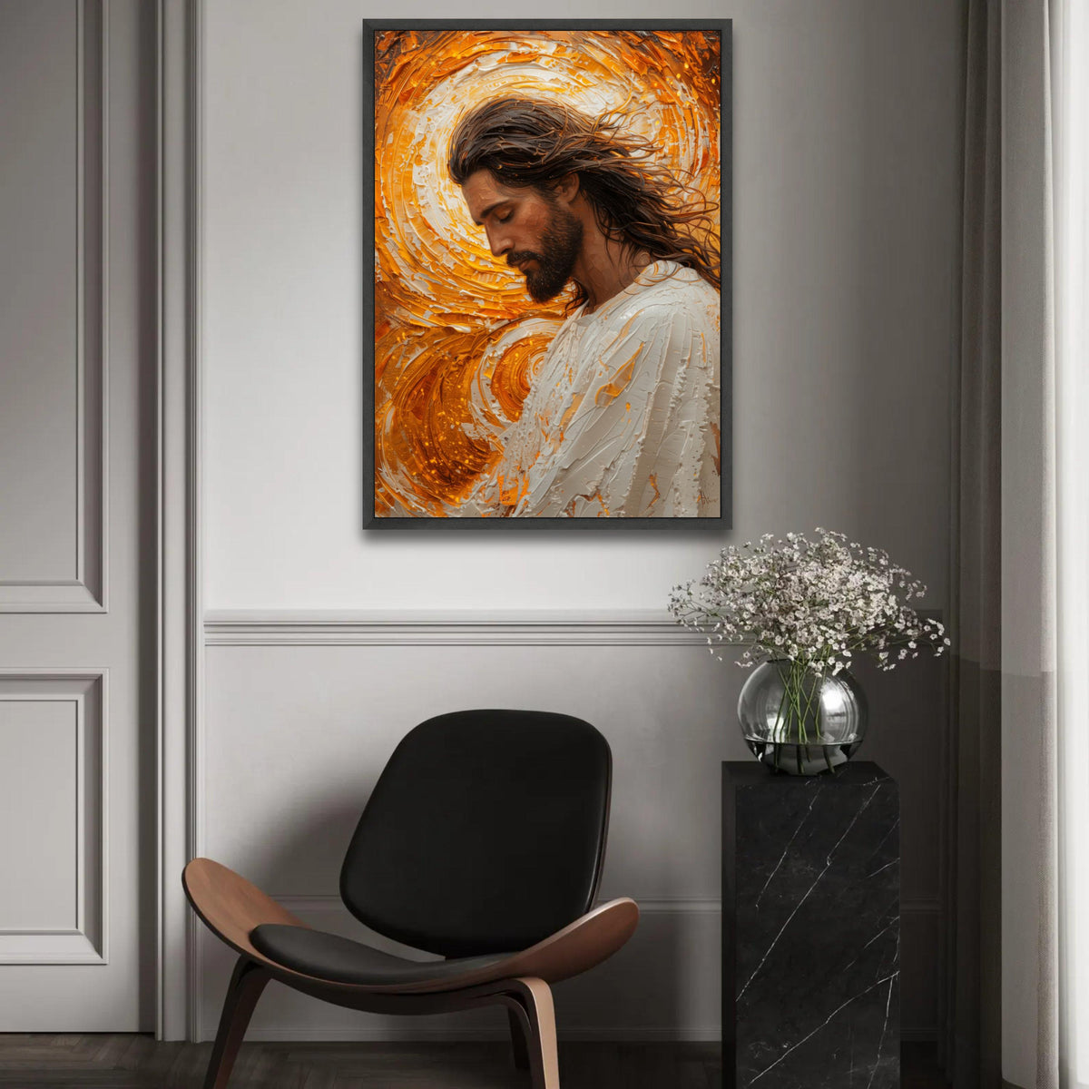 Serene Jesus Portrait Canvas, Spiritual Wall Art, Christian Canvas Decor, Inspirational Religious Painting, Ready Ready To Hang Decoration