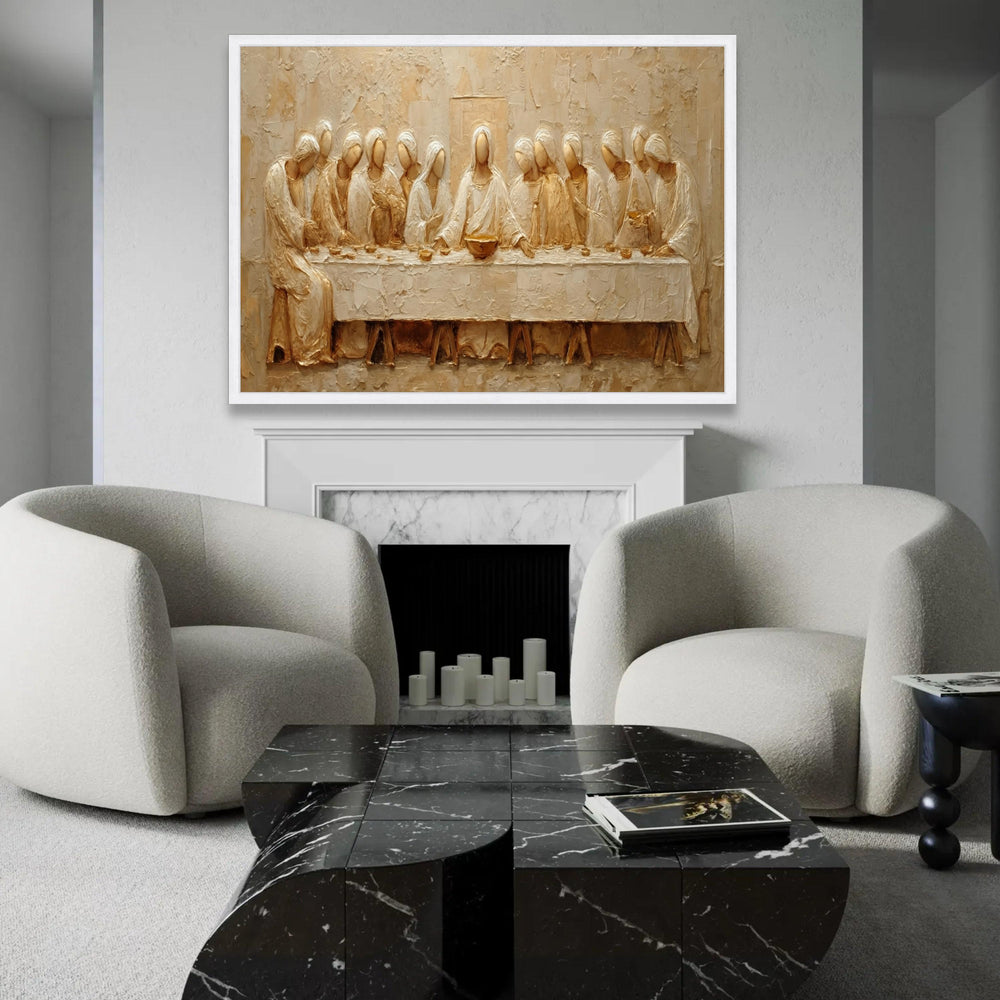 The Last Supper Canvas Wall Art, Religious Christian Decor, Jesus and Disciples, Spiritual Biblical Scene, Elegant Ready To Hang Decoration