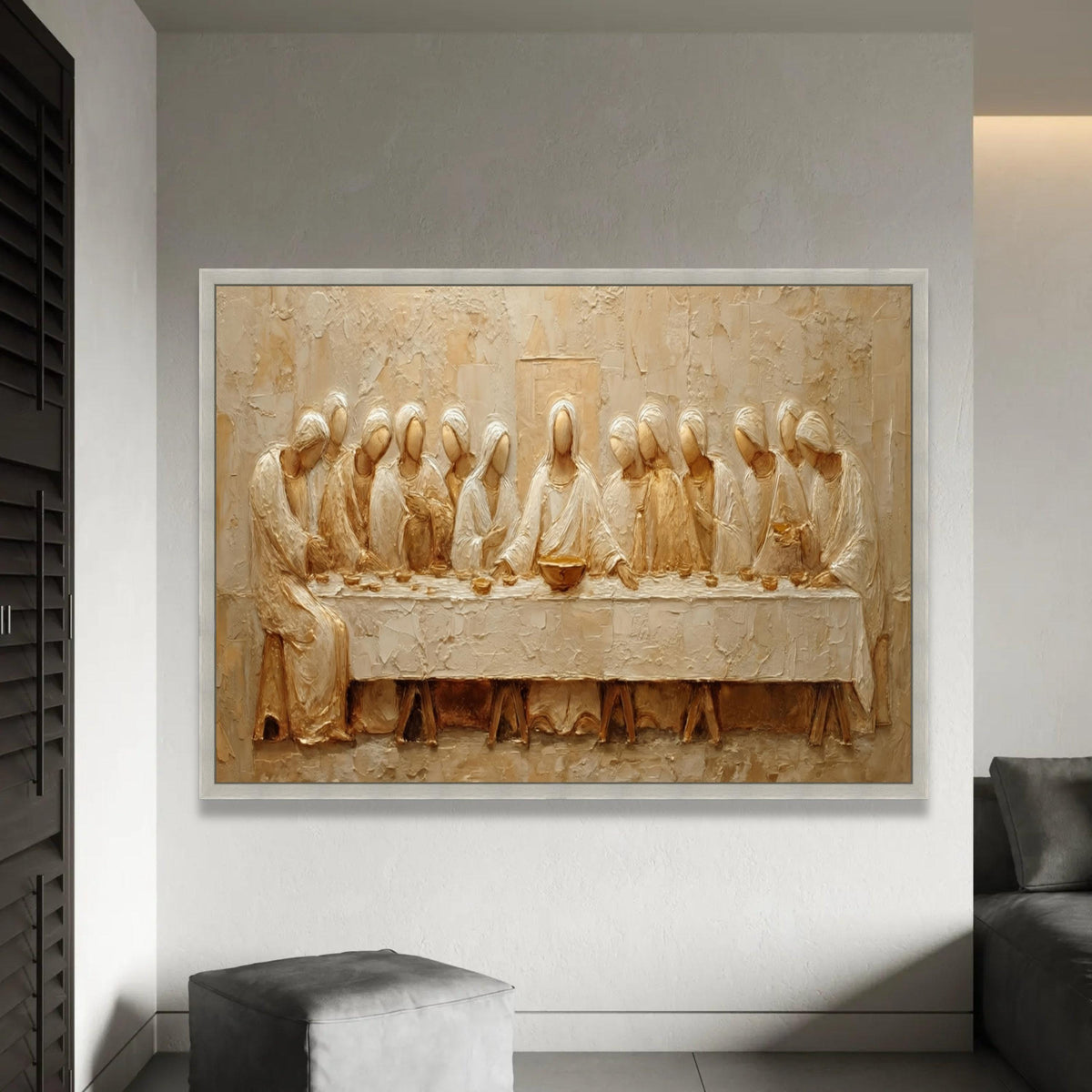 The Last Supper Canvas Wall Art, Religious Christian Decor, Jesus and Disciples, Spiritual Biblical Scene, Elegant Ready To Hang Decoration