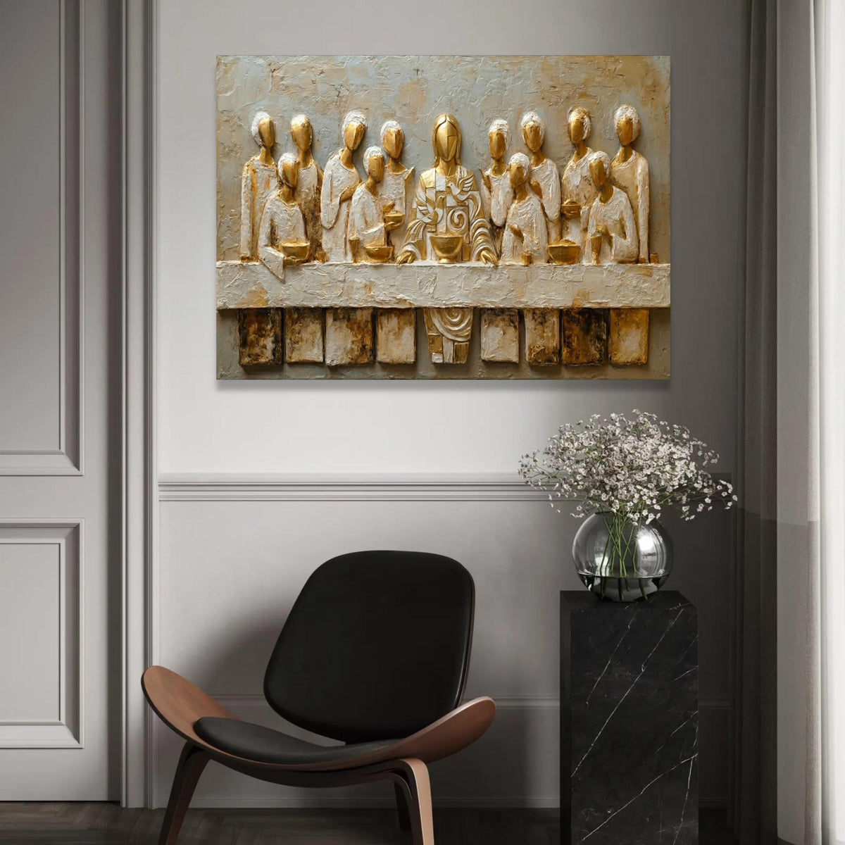 The Last Supper Canvas Wall Art, Religious Sculpture, Christian Home Decor, Spiritual Wall Hanging, Statement Ready To Hang Decoration