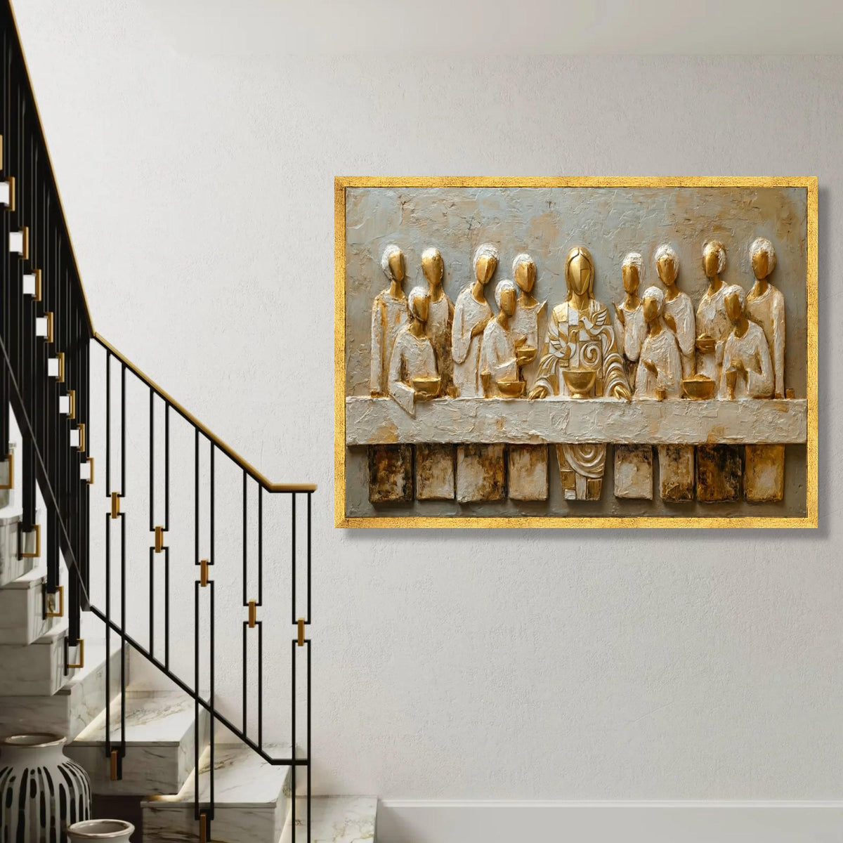 The Last Supper Canvas Wall Art, Religious Sculpture, Christian Home Decor, Spiritual Wall Hanging, Statement Ready To Hang Decoration