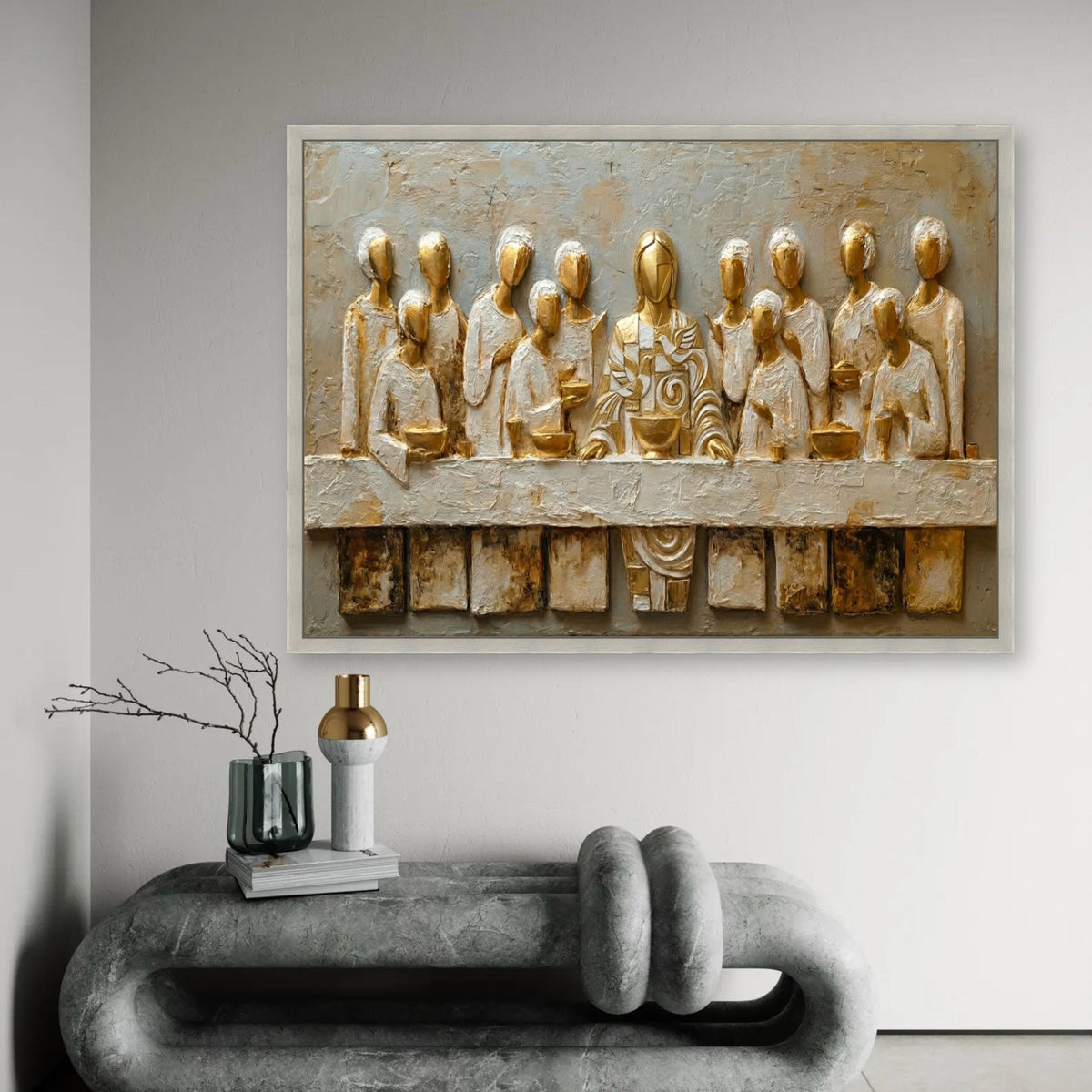 The Last Supper Canvas Wall Art, Religious Sculpture, Christian Home Decor, Spiritual Wall Hanging, Statement Ready To Hang Decoration