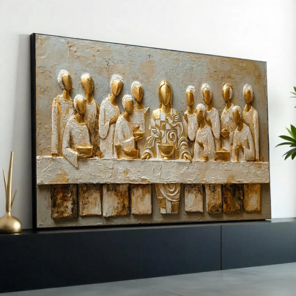 The Last Supper Canvas Wall Art, Religious Sculpture, Christian Home Decor, Spiritual Wall Hanging, Statement Ready To Hang Decoration