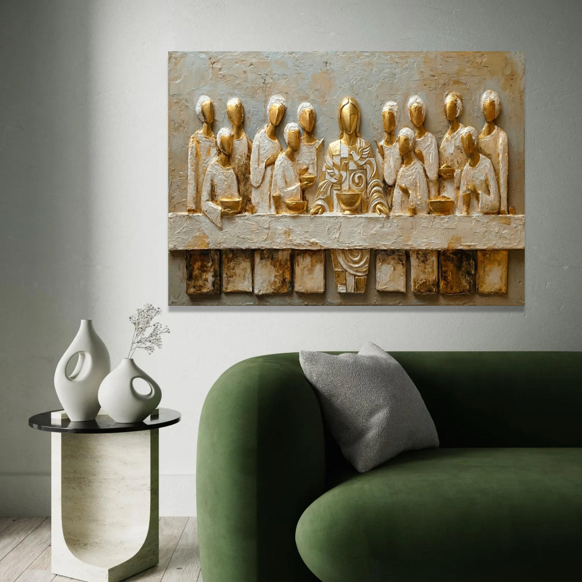 The Last Supper Canvas Wall Art, Religious Sculpture, Christian Home Decor, Spiritual Wall Hanging, Statement Ready To Hang Decoration