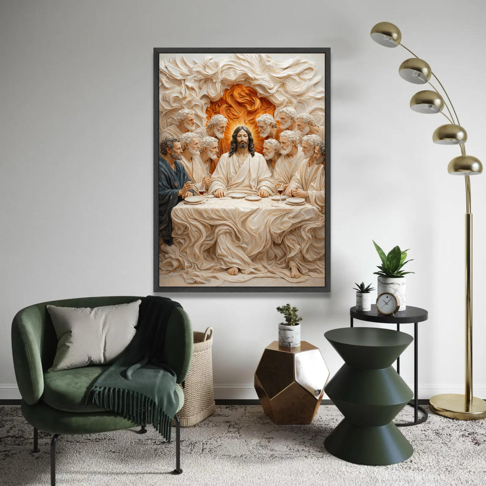 The Last Supper Canvas Wall Art, Jesus and Disciples Religious Canvas, Christian Spiritual Painting, Biblical Scene Ready To Hang Decoration