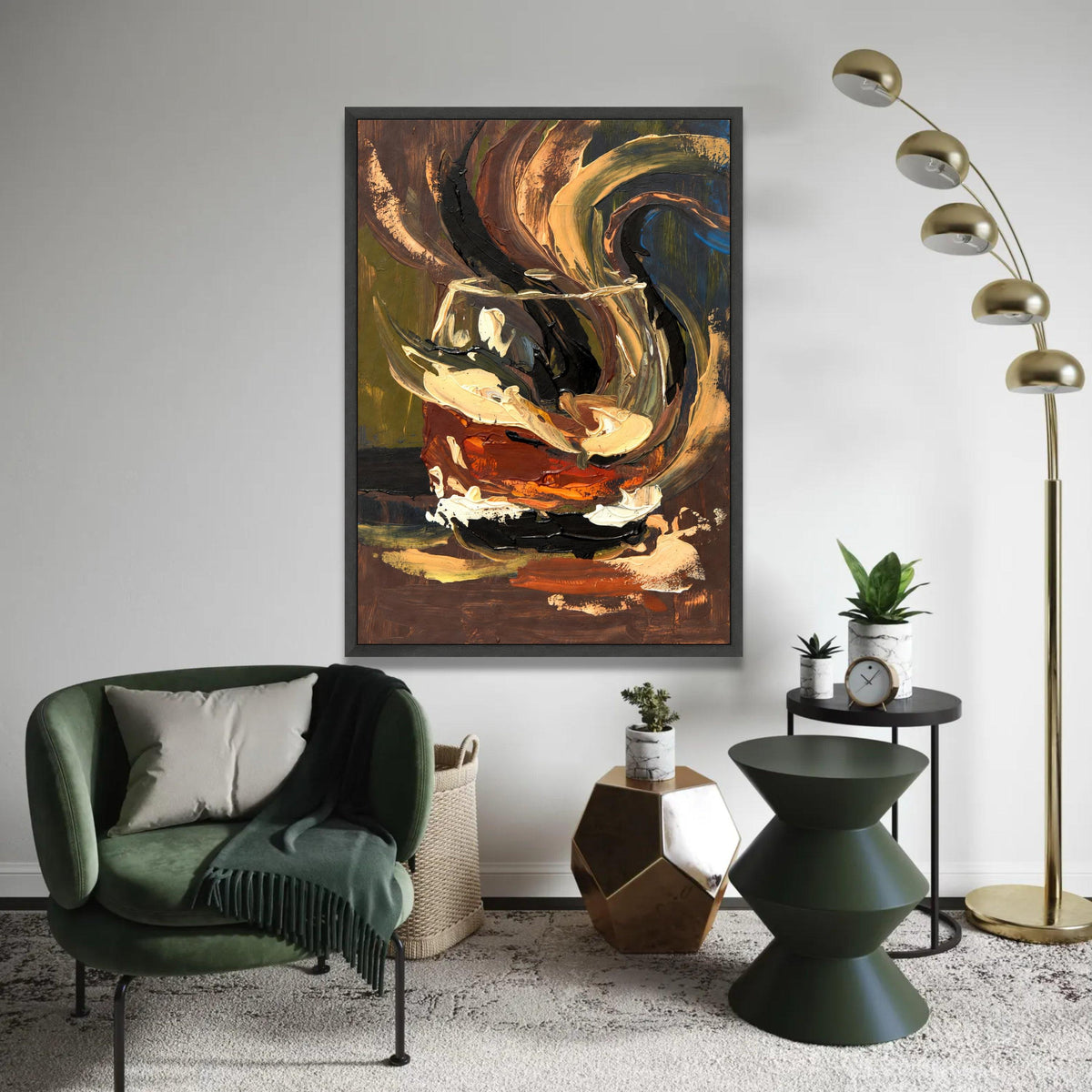 Abstract Tea Cup Canvas, Bold Brush Stroke Wall Art, Modern Home Decor, Expressionist Still Life Painting, Canvas Ready To Hang Decoration