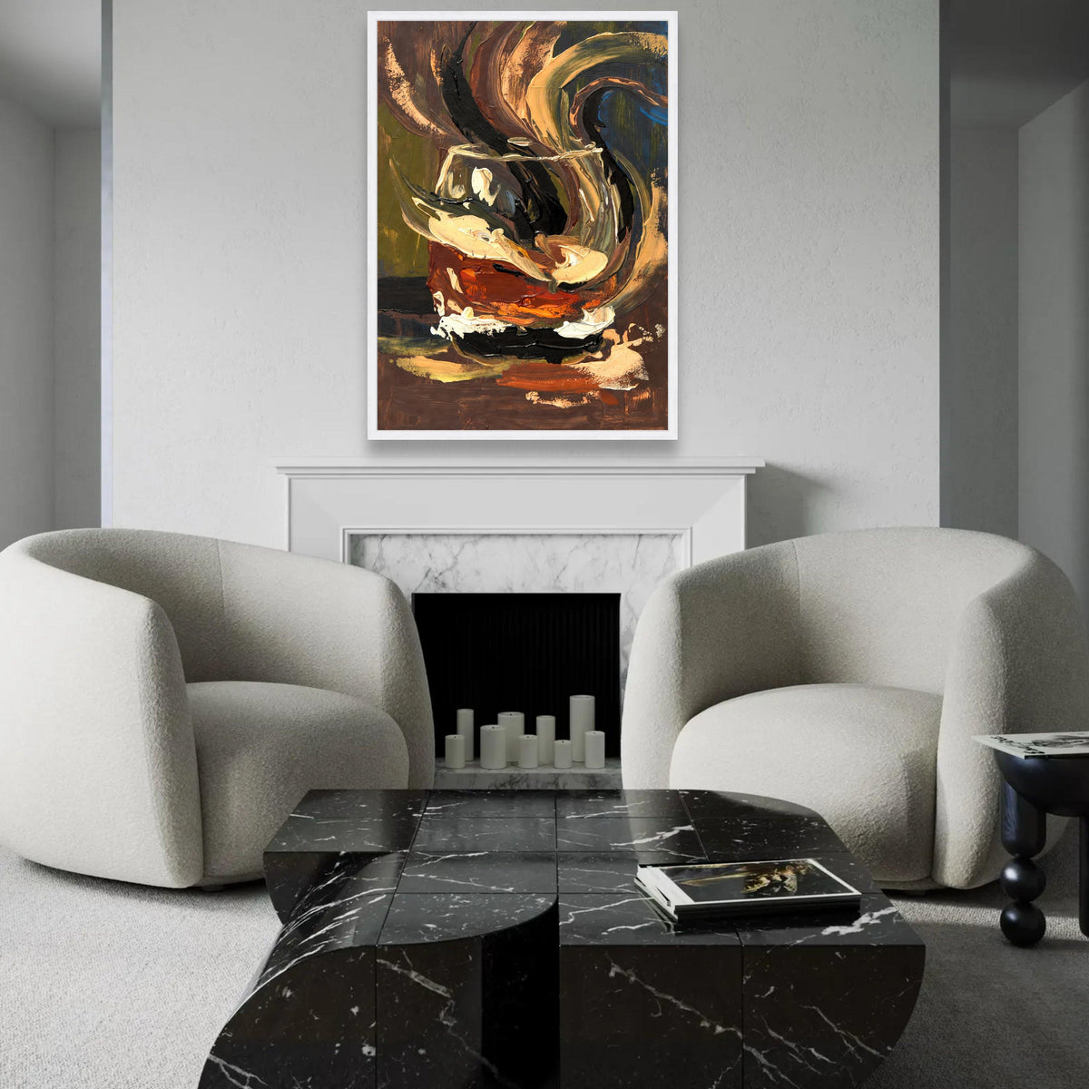 Abstract Tea Cup Canvas, Bold Brush Stroke Wall Art, Modern Home Decor, Expressionist Still Life Painting, Canvas Ready To Hang Decoration