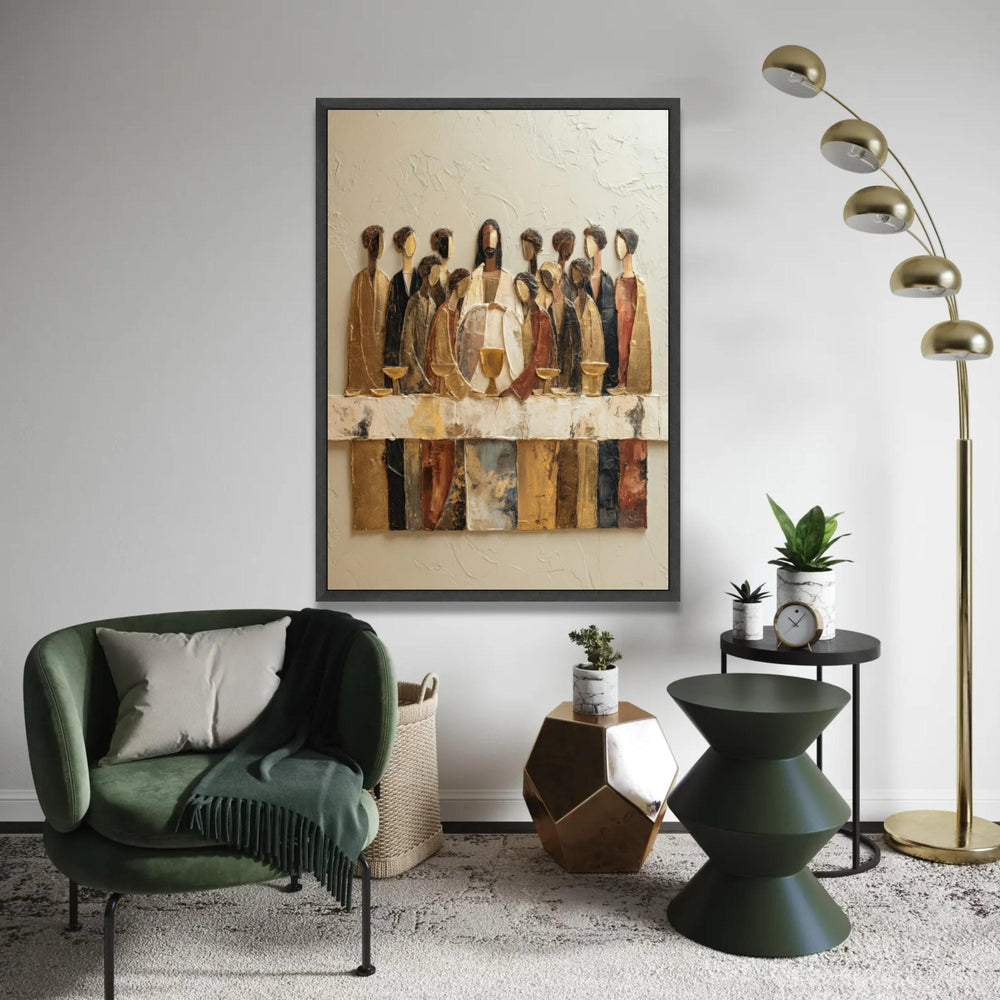The Last Supper Canvas Wall Art, Religious Spiritual Decor, Christian Artwork on Canvas, Modern Abstract Jesus Ready To Hang Decoration