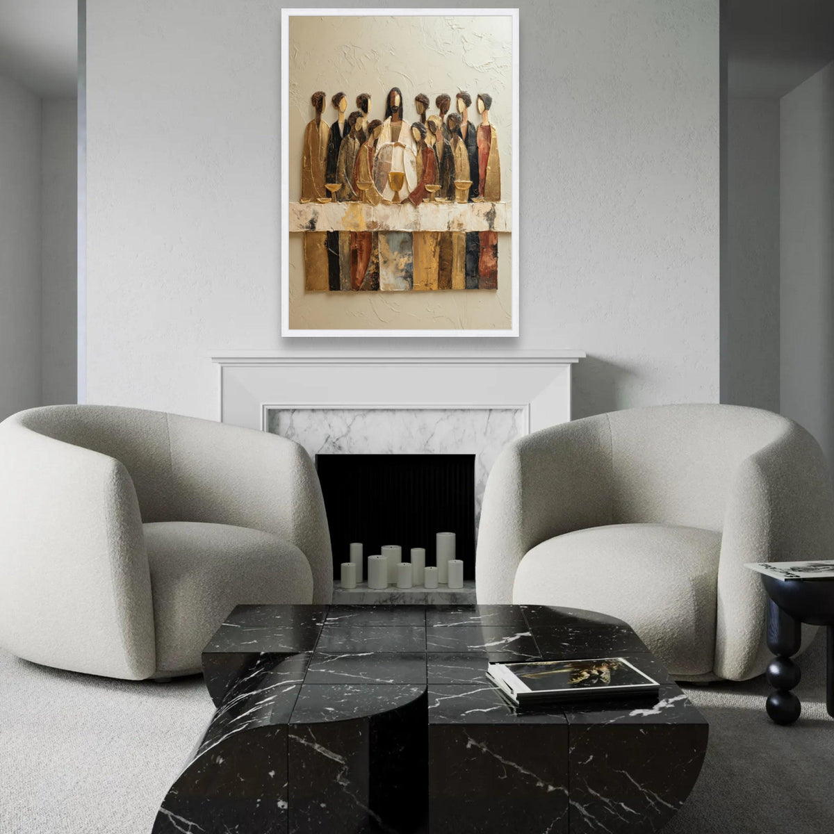 The Last Supper Canvas Wall Art, Religious Spiritual Decor, Christian Artwork on Canvas, Modern Abstract Jesus Ready To Hang Decoration