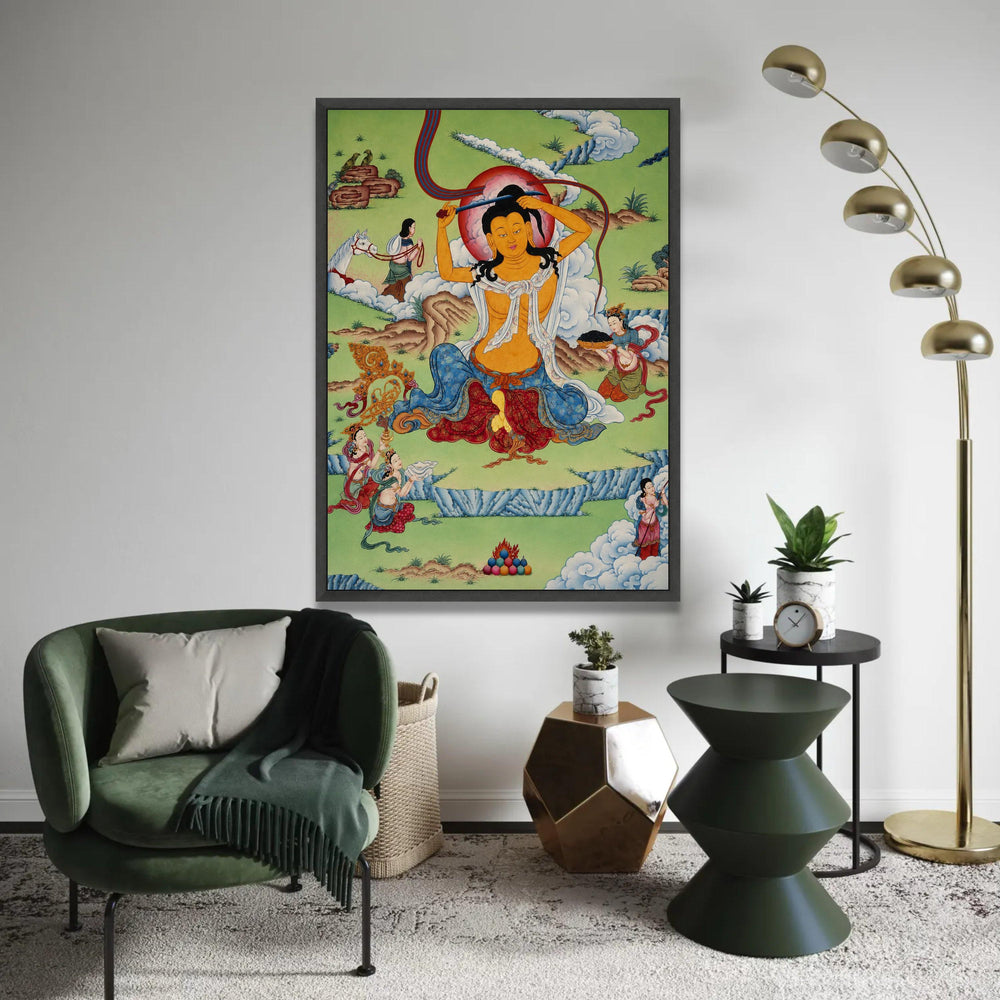 Tibetan Buddhist Thangka Art Canvas, Spiritual Meditative Wall Art, Traditional Himalayan Painting, Sacred Home Ready To Hang Decoration