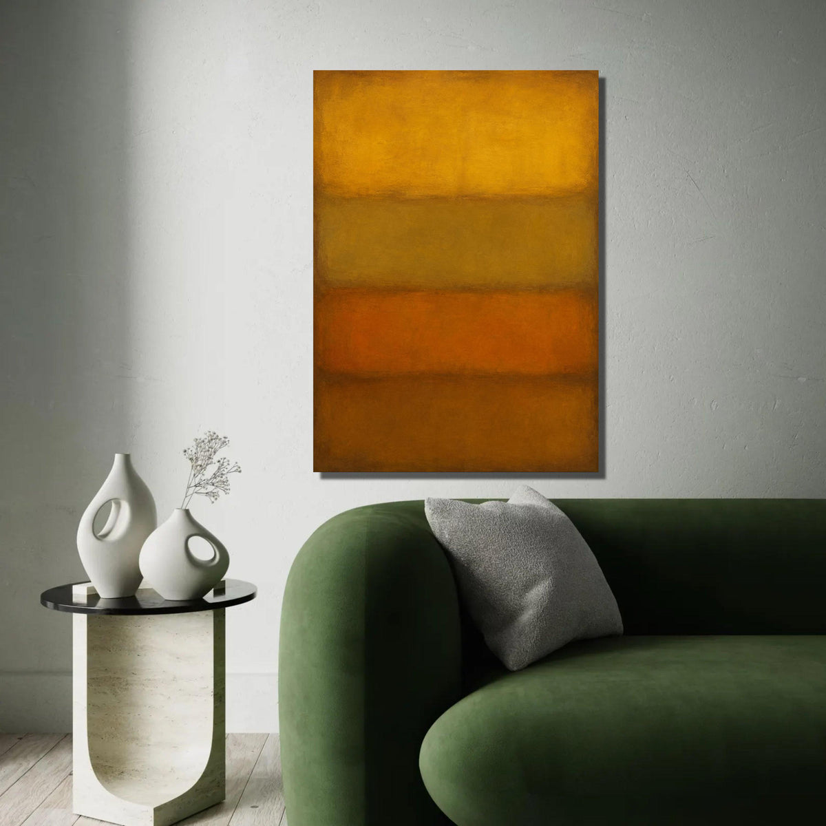 Mark Rothko Abstract Canvas, Modern Color Block Wall Art, Warm Earth Tone Decor, Minimalist Home Decoration, Ready To Hang Decoration