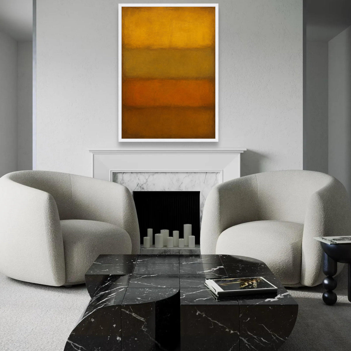 Mark Rothko Abstract Canvas, Modern Color Block Wall Art, Warm Earth Tone Decor, Minimalist Home Decoration, Ready To Hang Decoration