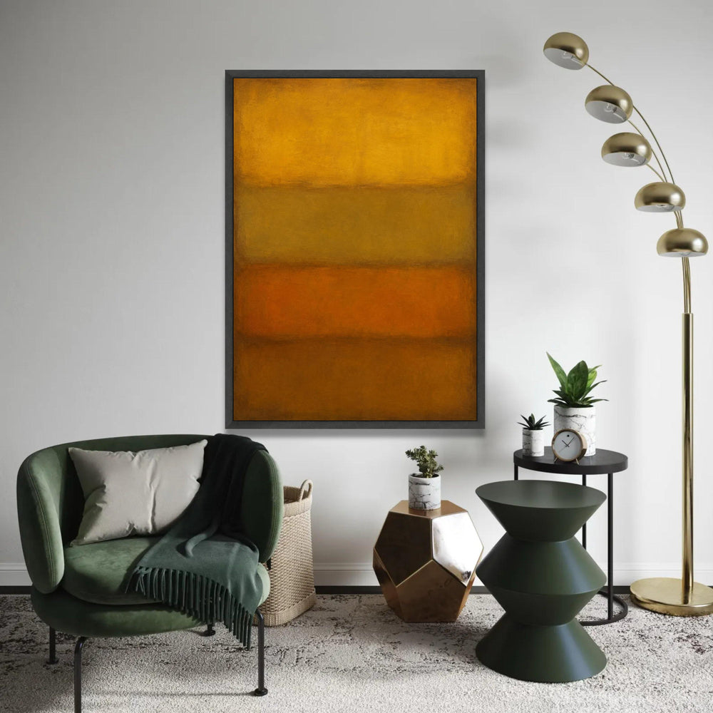 Mark Rothko Abstract Canvas, Modern Color Block Wall Art, Warm Earth Tone Decor, Minimalist Home Decoration, Ready To Hang Decoration