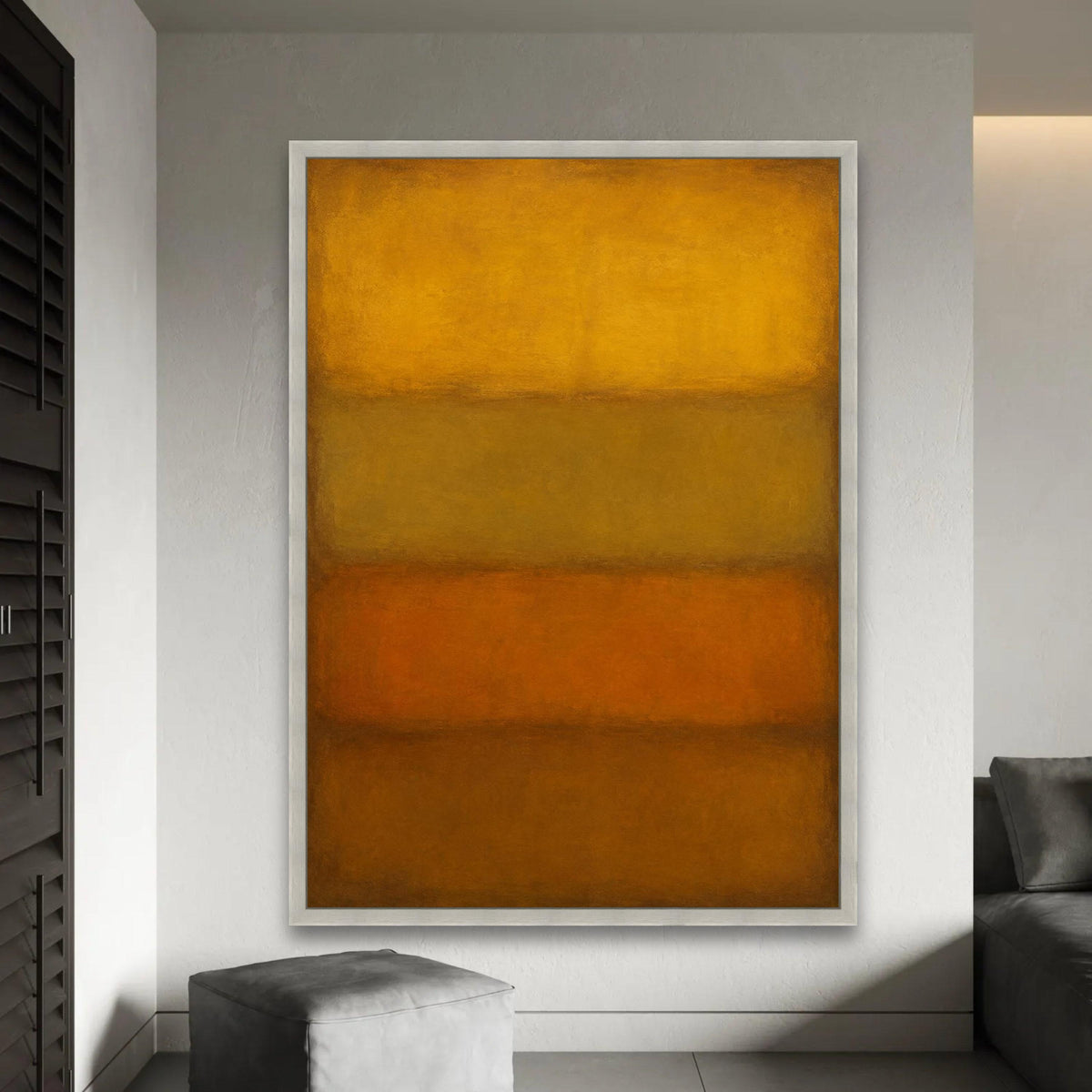Mark Rothko Abstract Canvas, Modern Color Block Wall Art, Warm Earth Tone Decor, Minimalist Home Decoration, Ready To Hang Decoration