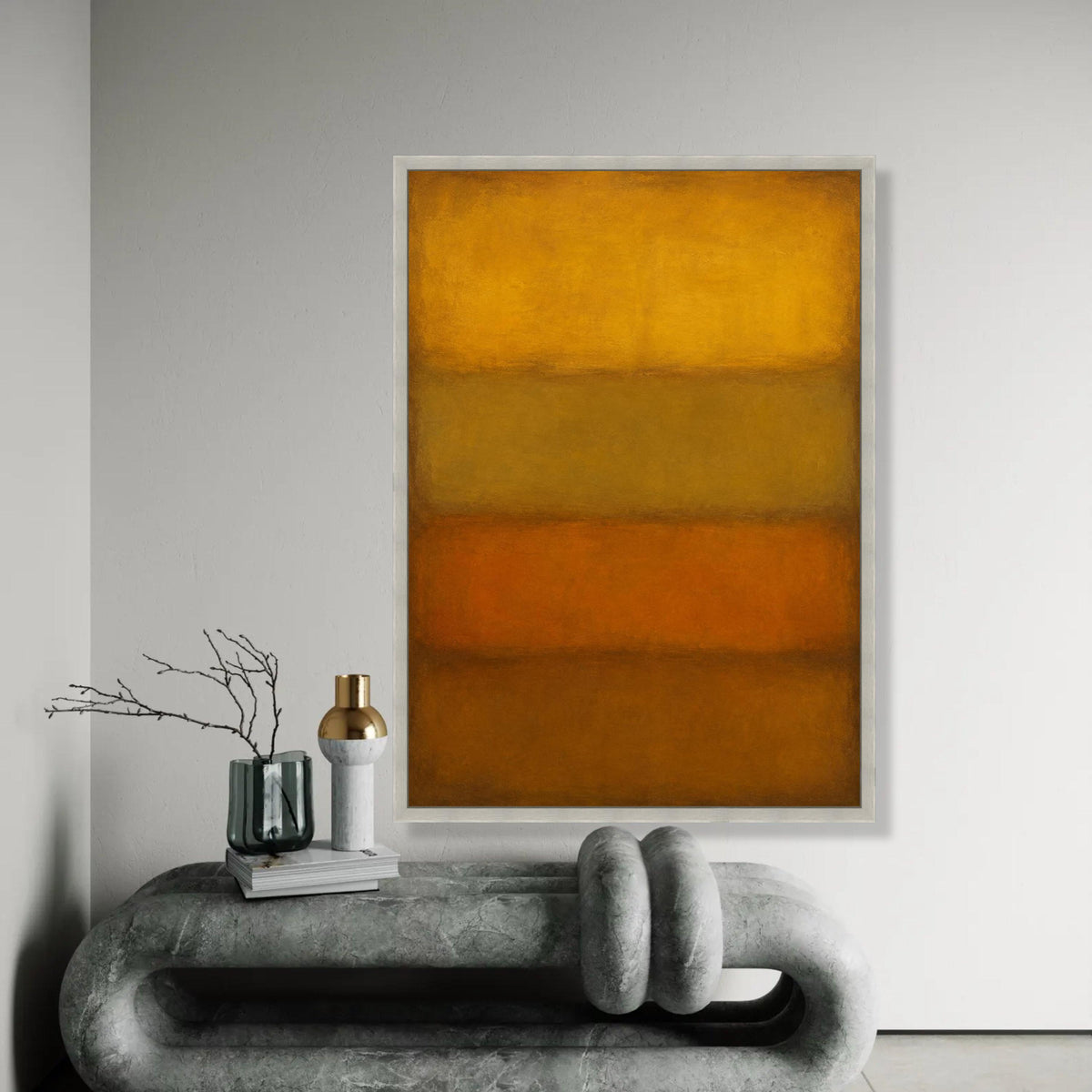 Mark Rothko Abstract Canvas, Modern Color Block Wall Art, Warm Earth Tone Decor, Minimalist Home Decoration, Ready To Hang Decoration