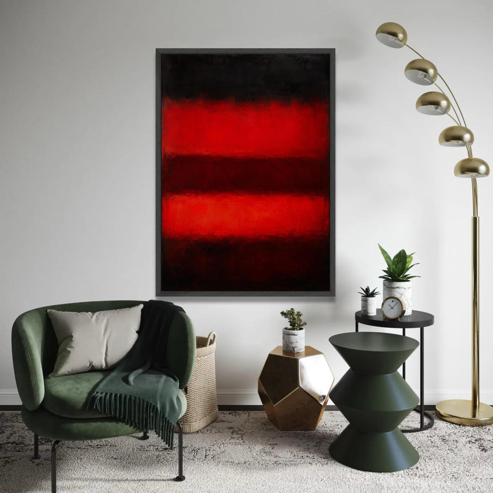 Mark Rothko Abstract Canvas Wall Art, Bold Red and Black Color Blocks, Modern Home Decoration, Contemporary Canvas Ready To Hang Decoration