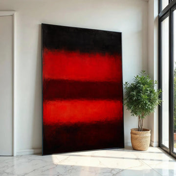 Mark Rothko Abstract Canvas Wall Art, Bold Red and Black Color Blocks, Modern Home Decoration, Contemporary Canvas Ready To Hang Decoration