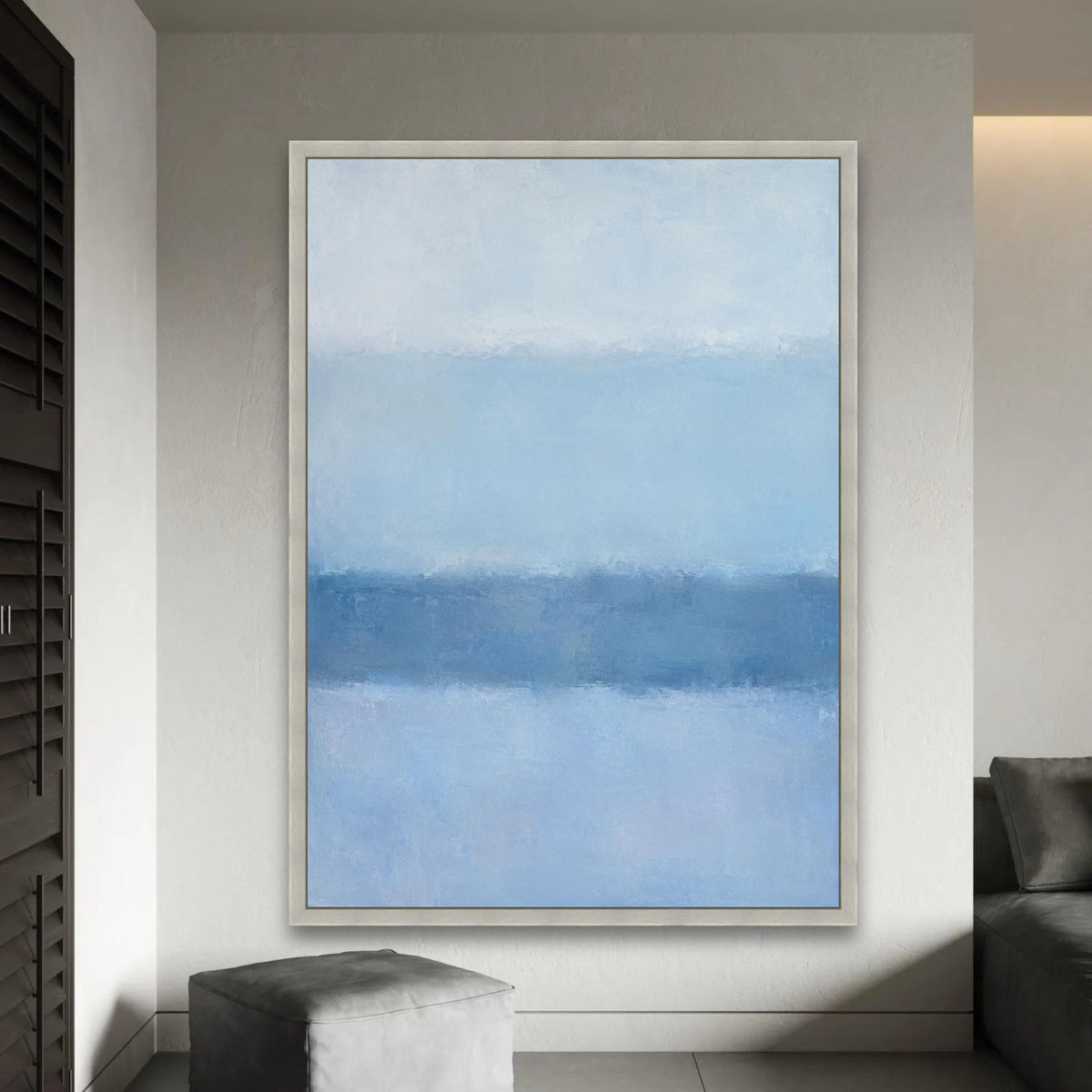Mark Rothko Blue Abstract Canvas Wall Art, Modern Minimalist Color Field Painting, Calm Blue Tones Canvas Ready To Hang Decoration