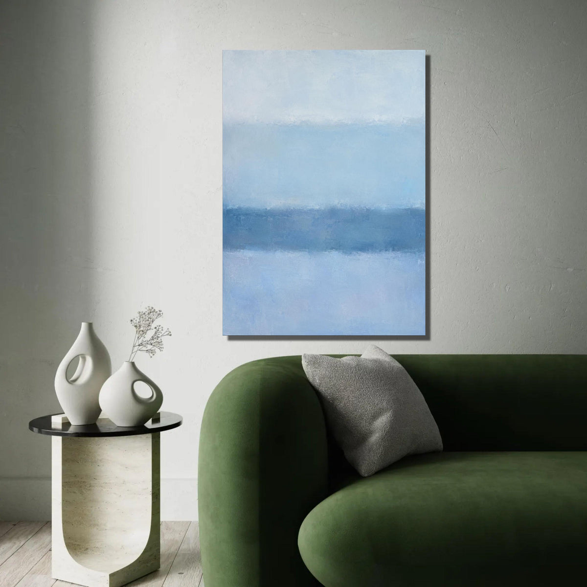 Mark Rothko Blue Abstract Canvas Wall Art, Modern Minimalist Color Field Painting, Calm Blue Tones Canvas Ready To Hang Decoration