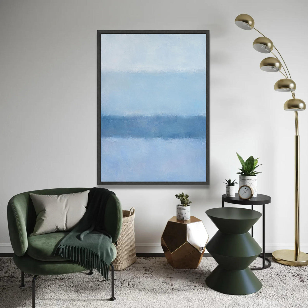 Mark Rothko Blue Abstract Canvas Wall Art, Modern Minimalist Color Field Painting, Calm Blue Tones Canvas Ready To Hang Decoration