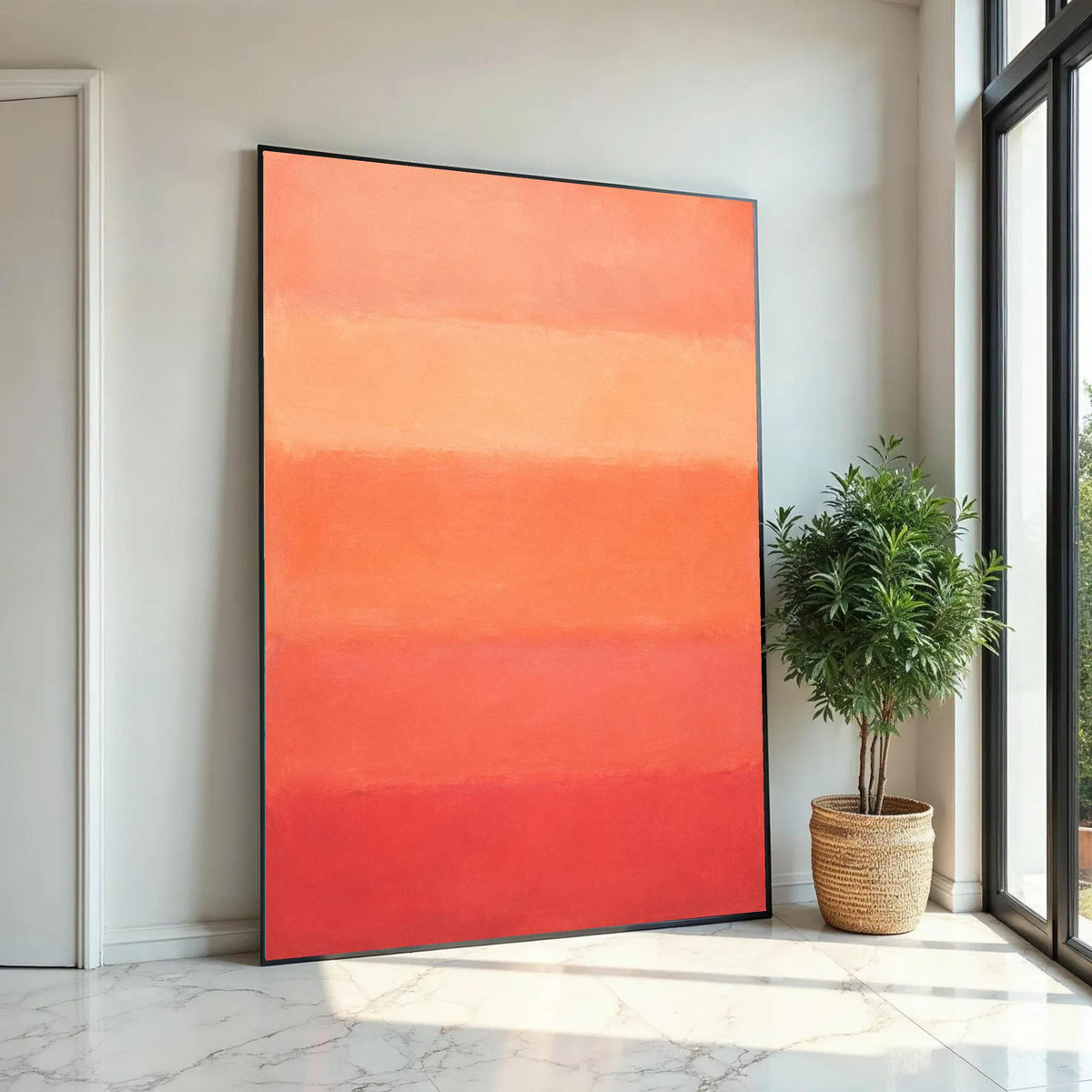 Mark Rothko Abstract Canvas Wall Art, Sunset Color Blocks, Modern Minimalist Home Decor, Warm Gradient Painting, Ready To Hang Decoration