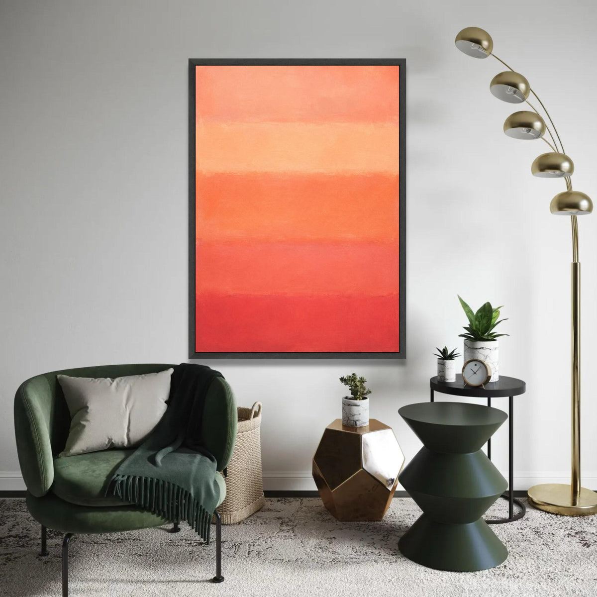 Mark Rothko Abstract Canvas Wall Art, Sunset Color Blocks, Modern Minimalist Home Decor, Warm Gradient Painting, Ready To Hang Decoration
