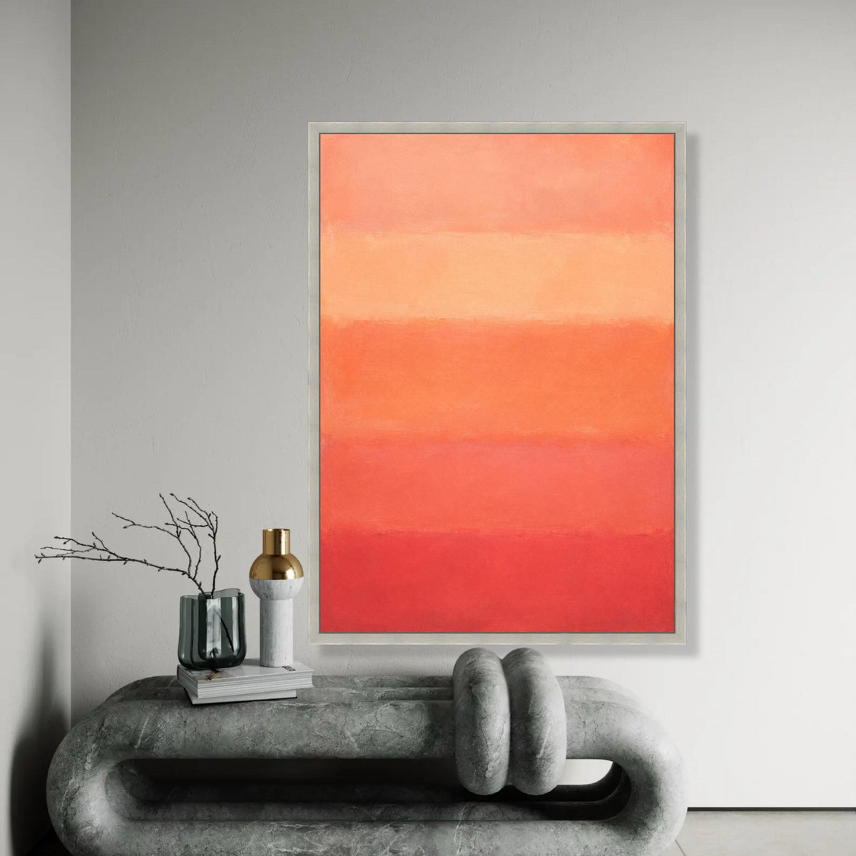 Mark Rothko Abstract Canvas Wall Art, Sunset Color Blocks, Modern Minimalist Home Decor, Warm Gradient Painting, Ready To Hang Decoration