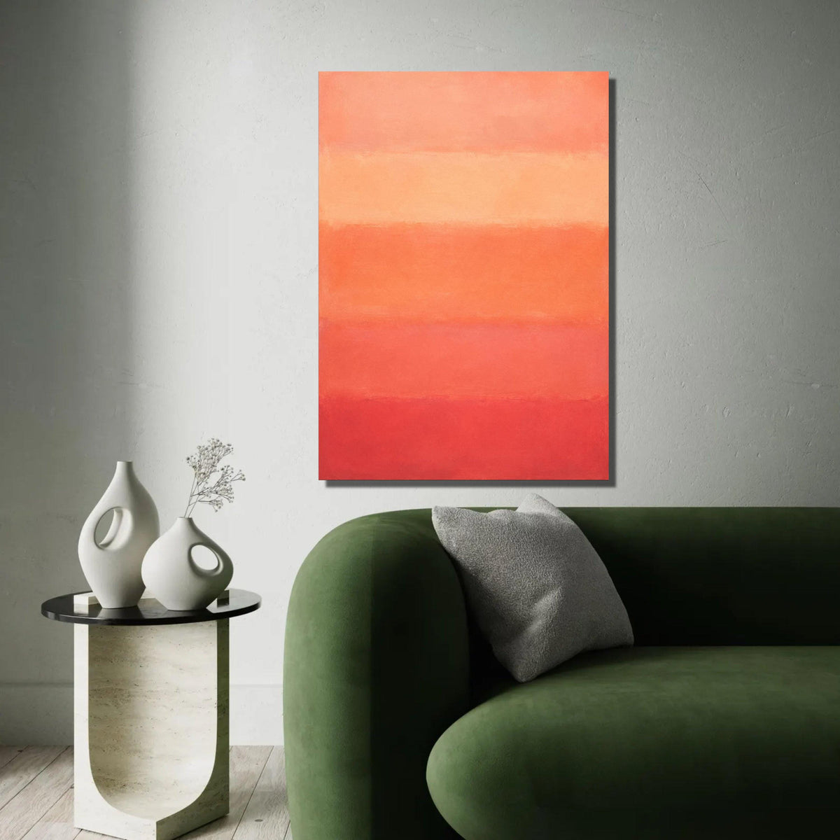 Mark Rothko Abstract Canvas Wall Art, Sunset Color Blocks, Modern Minimalist Home Decor, Warm Gradient Painting, Ready To Hang Decoration