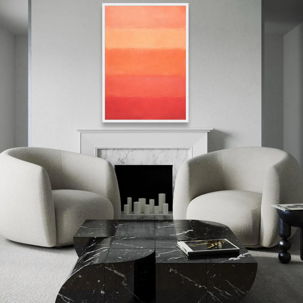 Mark Rothko Abstract Canvas Wall Art, Sunset Color Blocks, Modern Minimalist Home Decor, Warm Gradient Painting, Ready To Hang Decoration
