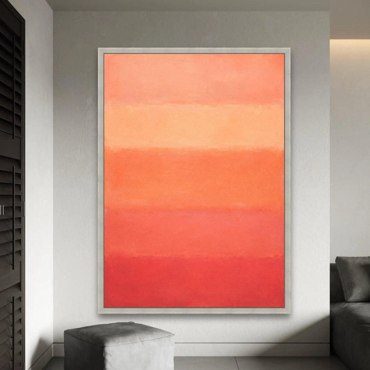 Mark Rothko Abstract Canvas Wall Art, Sunset Color Blocks, Modern Minimalist Home Decor, Warm Gradient Painting, Ready To Hang Decoration