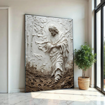 Sacred Jesus Figure Canvas Art, Spiritual Religious Wall Decor, Faith Home Decoration, Christian Prayer Canvas, Ready To Hang Decoration