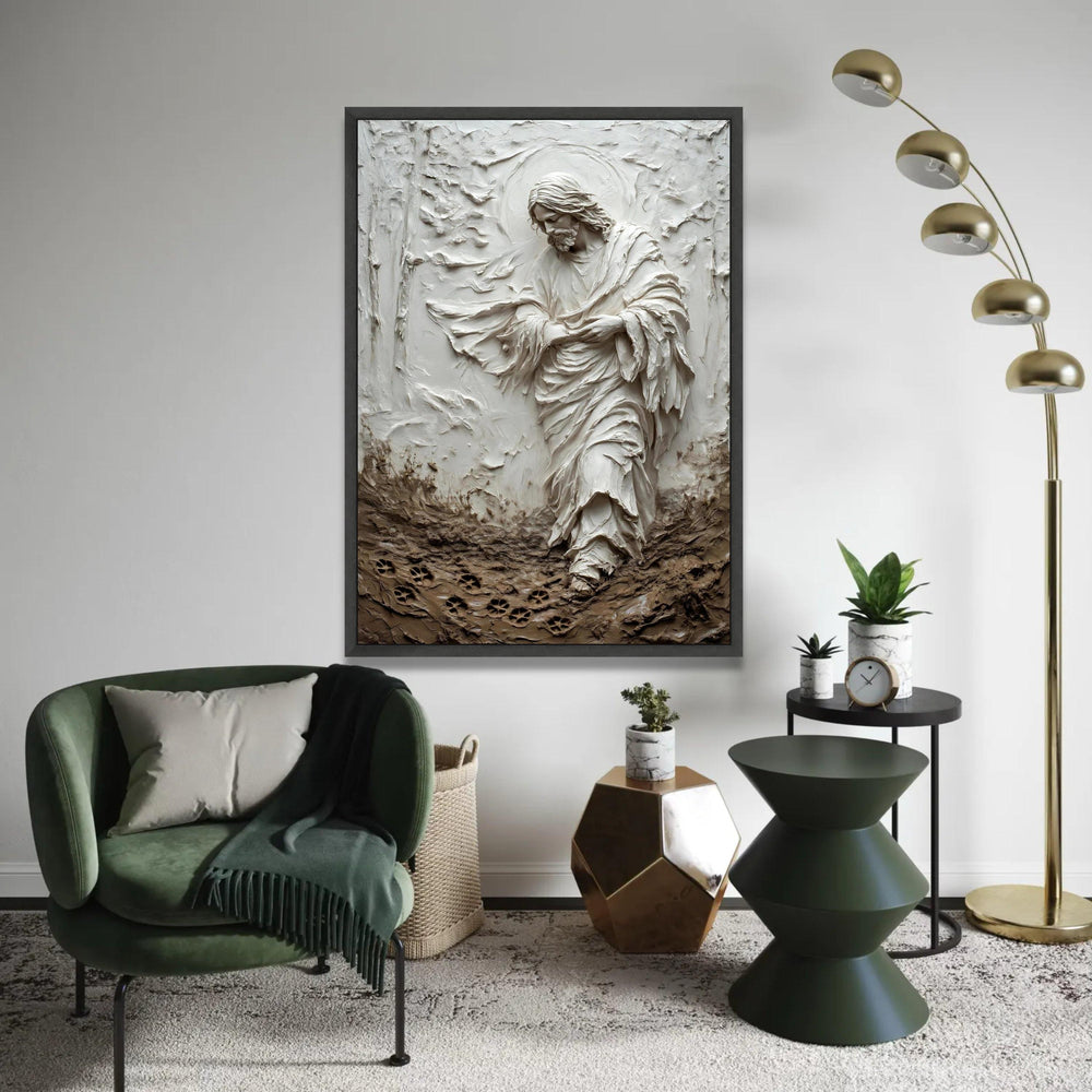 Sacred Jesus Figure Canvas Art, Spiritual Religious Wall Decor, Faith Home Decoration, Christian Prayer Canvas, Ready To Hang Decoration