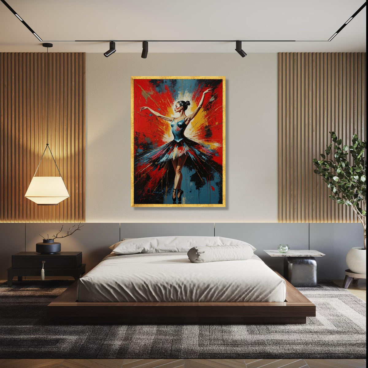 Elegant Ballerina Pose Canvas, Color Splash Dance Art, Abstract Ballet Wall Decoration, Contemporary Canvas Wall Art Gift Art, Home Decor