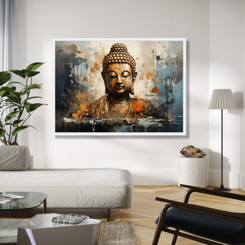 Meditative Buddha Canvas Wall Art, Spiritual Home Decor, Abstract Zen Painting, Tranquil Buddha Portrait, Modern Gift Art, Home Decor, Print