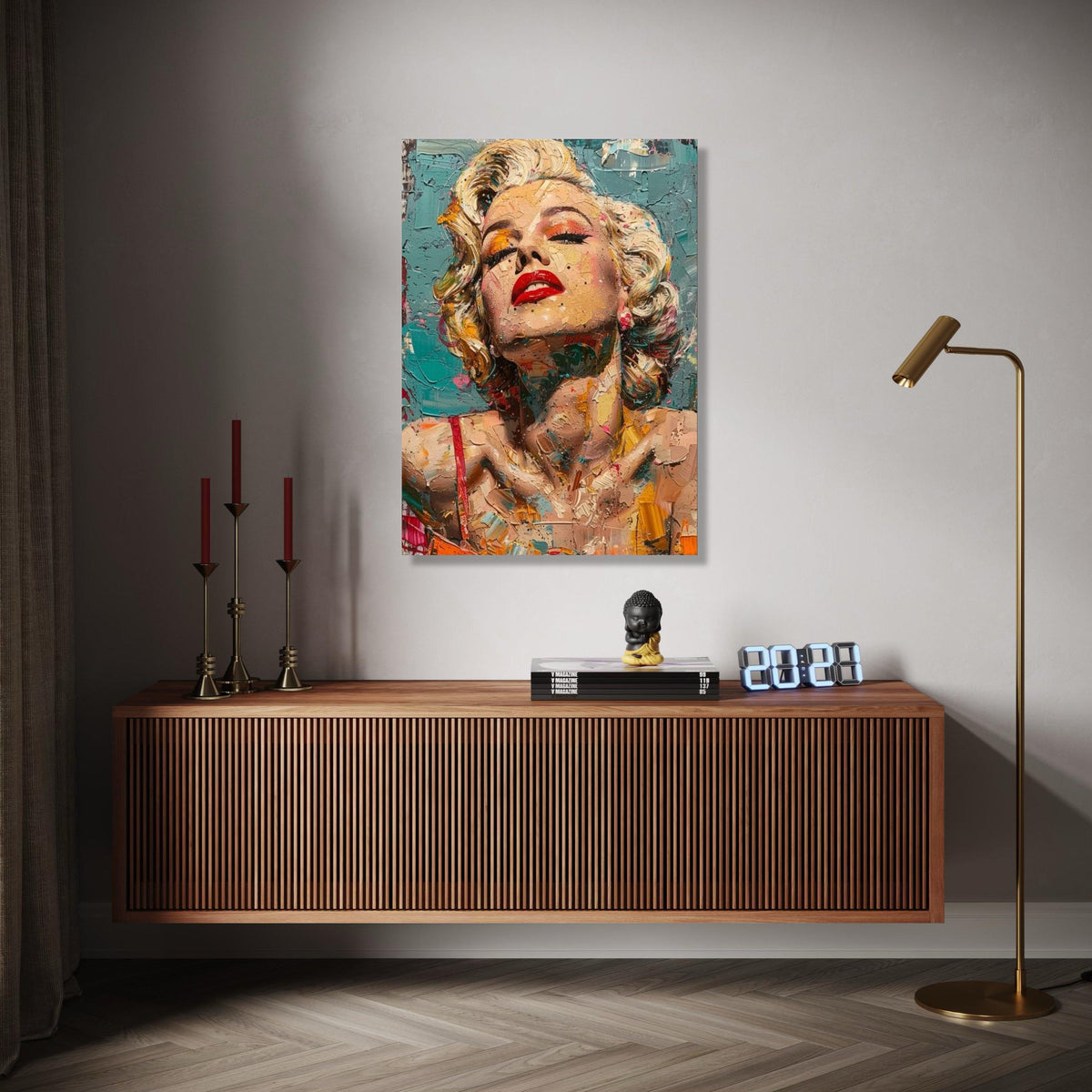 Vibrant Marilyn Monroe Pop Art Canvas, Abstract Portrait Wall Art, Retro Hollywood Glamour Decoration, Modern Gift Art, Home Decor, Print