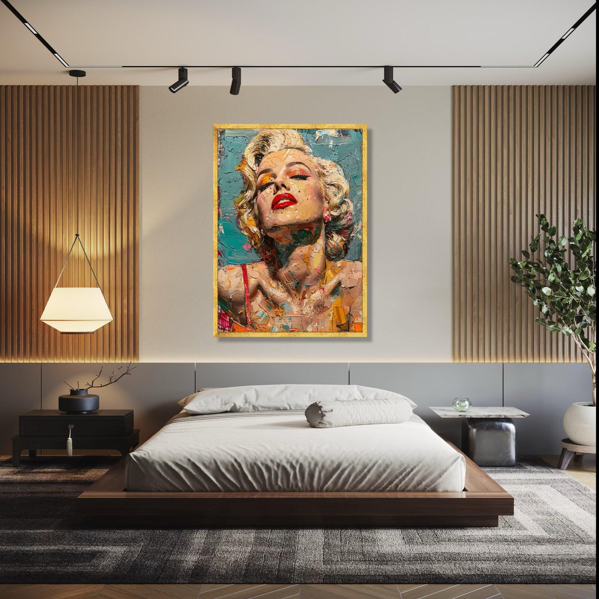 Vibrant Marilyn Monroe Pop Art Canvas, Abstract Portrait Wall Art, Retro Hollywood Glamour Decoration, Modern Gift Art, Home Decor, Print