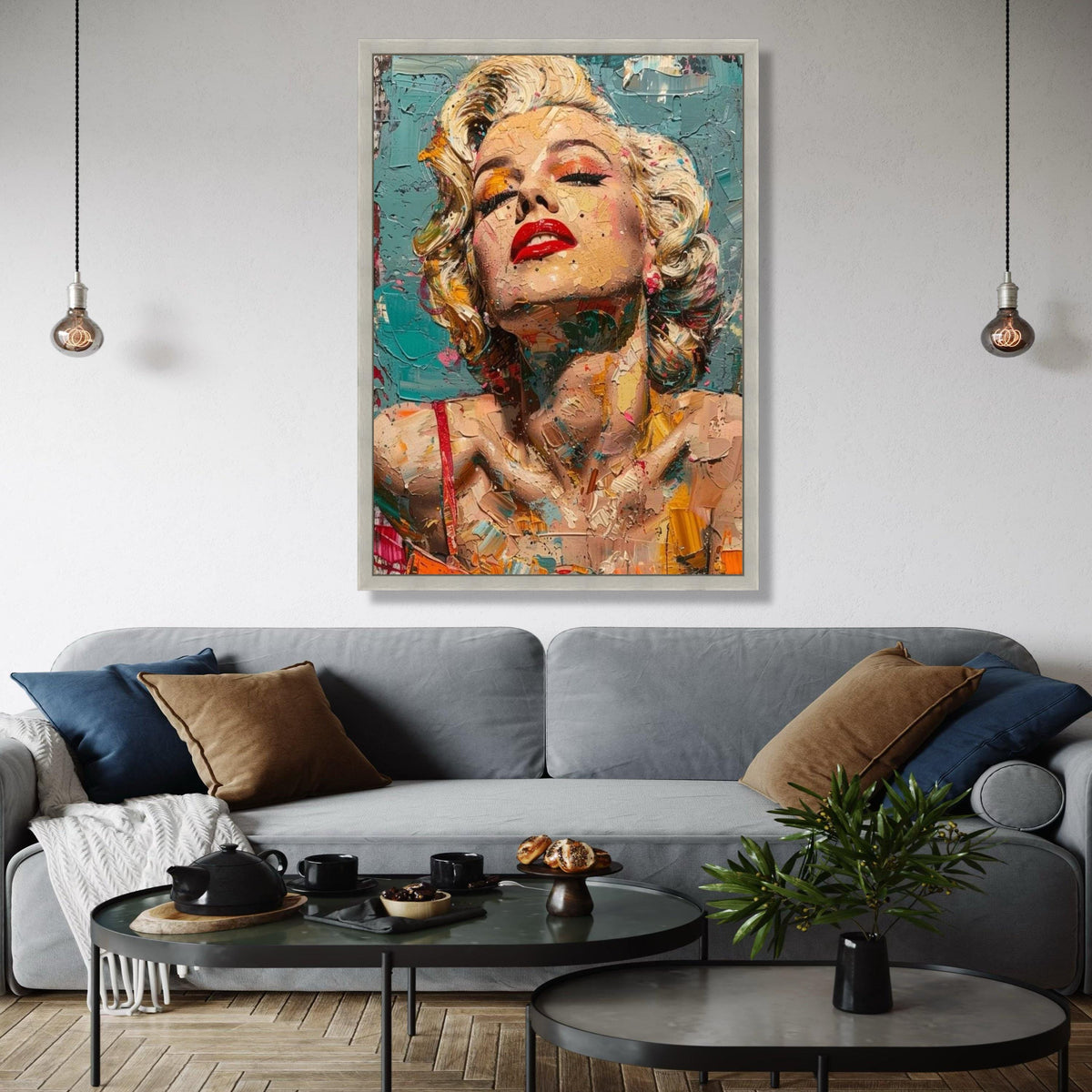 Vibrant Marilyn Monroe Pop Art Canvas, Abstract Portrait Wall Art, Retro Hollywood Glamour Decoration, Modern Gift Art, Home Decor, Print