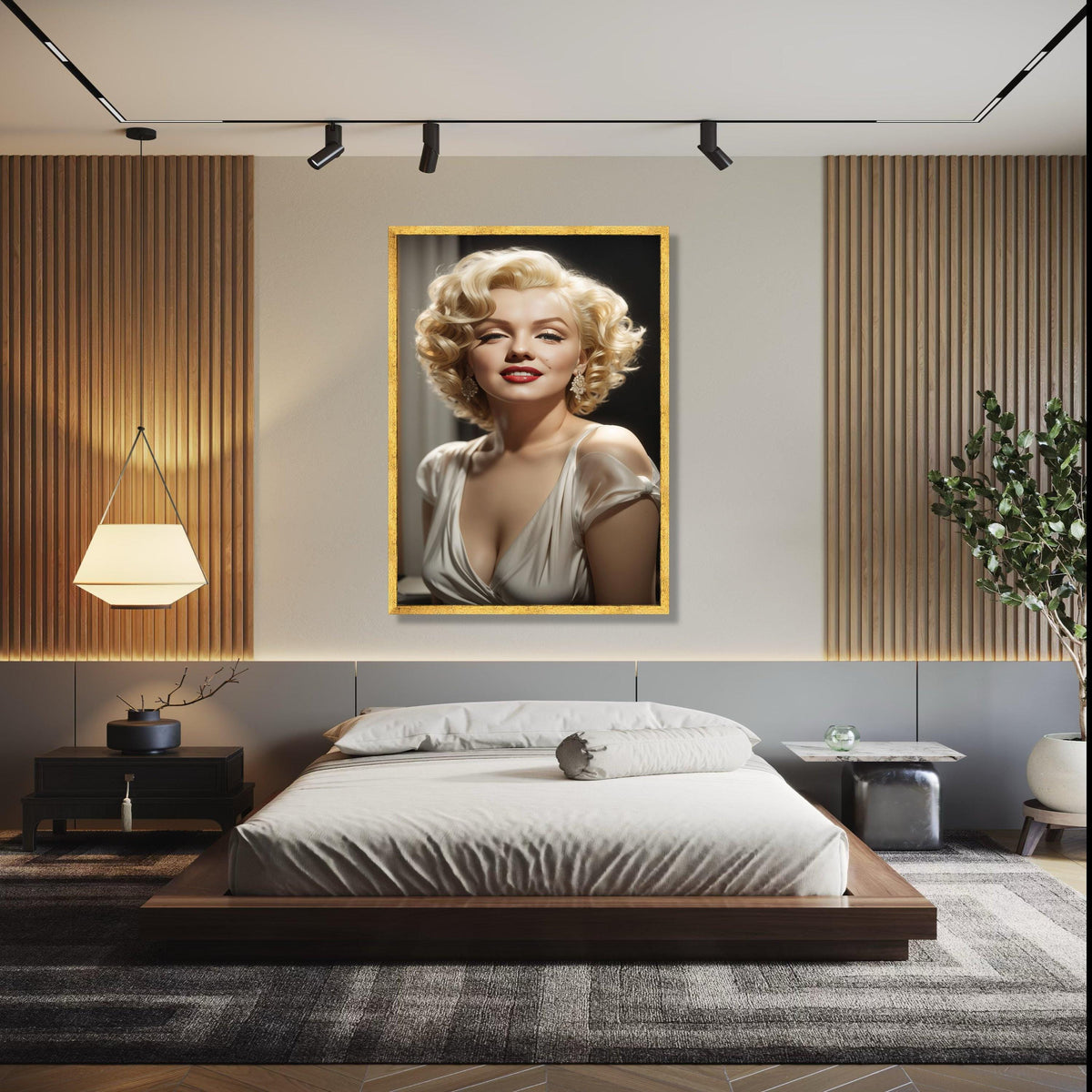 Marilyn Monroe Glamour Portrait Canvas, Vintage Hollywood Icon Wall Art, Retro Celebrity Canvas, Classic Beauty Gift Art, Home Decor, Print