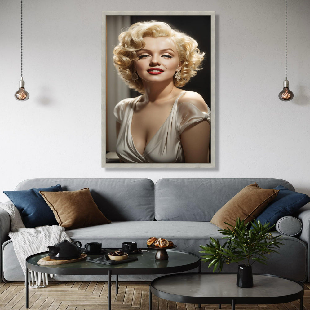 Marilyn Monroe Glamour Portrait Canvas, Vintage Hollywood Icon Wall Art, Retro Celebrity Canvas, Classic Beauty Gift Art, Home Decor, Print