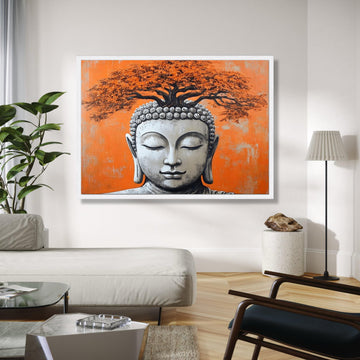 Buddha Head Wall Art, Tree of Life Canvas, Meditation Decor, Spiritual Canvas Painting, Zen Home Decoration, Gift Art, Home Decor, Print