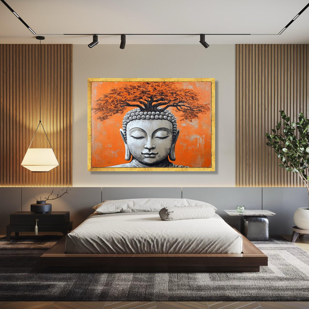 Buddha Head Wall Art, Tree of Life Canvas, Meditation Decor, Spiritual Canvas Painting, Zen Home Decoration, Gift Art, Home Decor, Print
