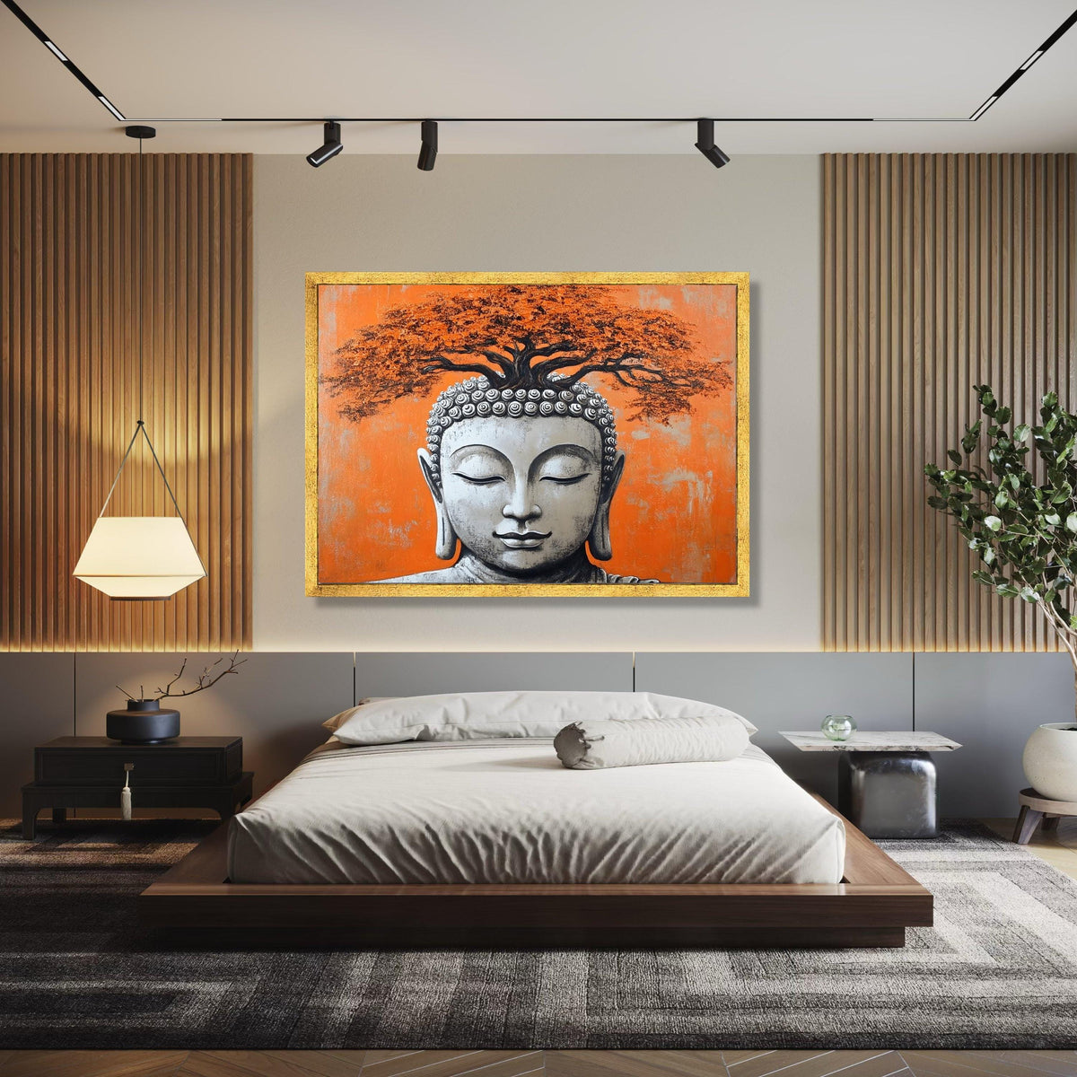 Buddha Head Wall Art, Tree of Life Canvas, Meditation Decor, Spiritual Canvas Painting, Zen Home Decoration, Gift Art, Home Decor, Print