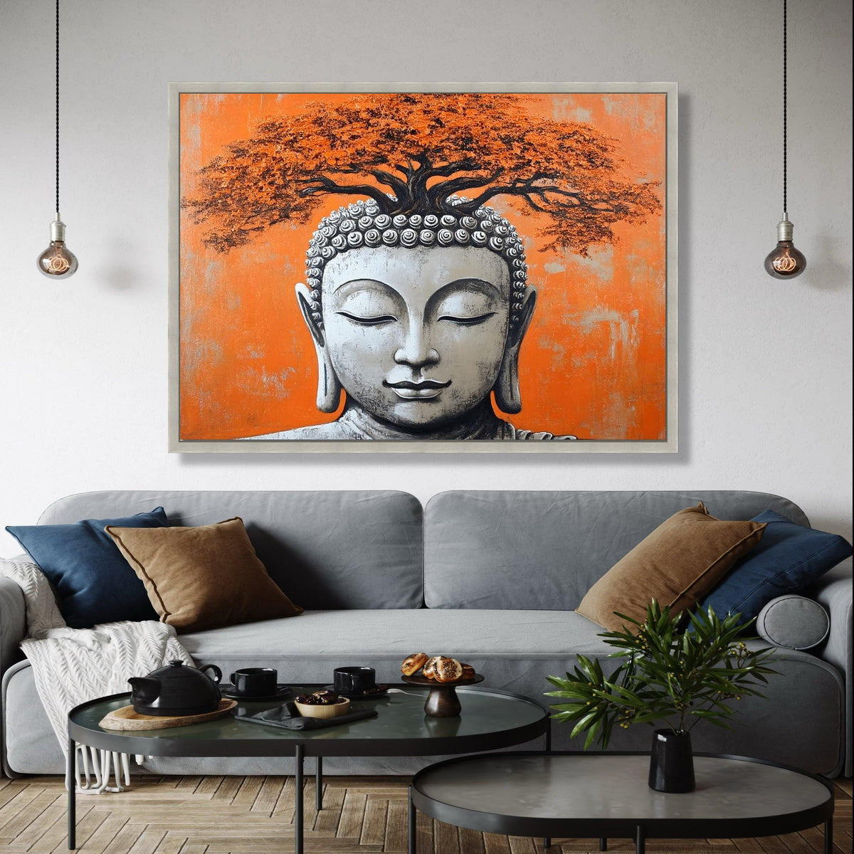 Buddha Head Wall Art, Tree of Life Canvas, Meditation Decor, Spiritual Canvas Painting, Zen Home Decoration, Gift Art, Home Decor, Print