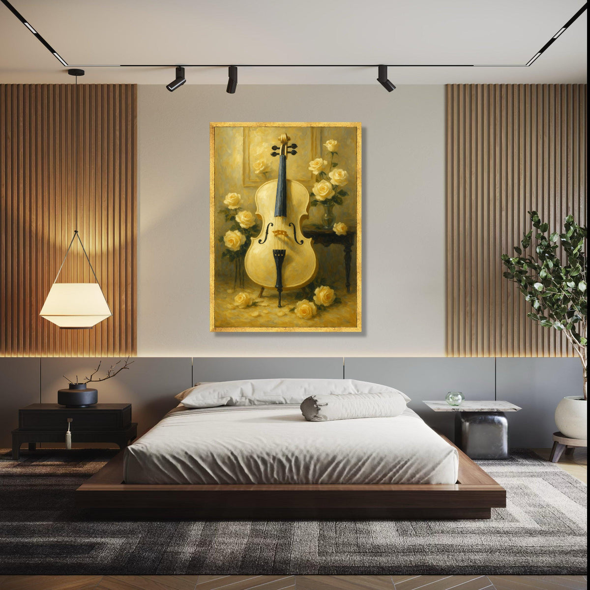 Elegant Cello with Yellow Roses Canvas, Musical Instrument Wall Art, Vintage Floral Still Life, Classical Music Gift Art, Home Decor, Print