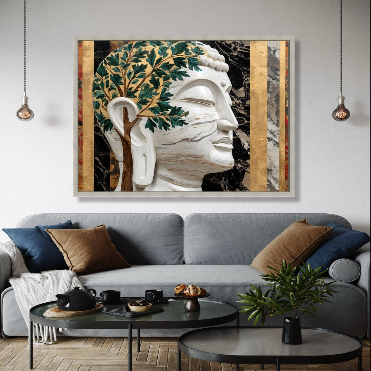 Buddha Head with Tree of Life, Spiritual Canvas Wall Art, Meditation Decor, Zen Home Decoration, Modern Buddha Gift Art, Home Decor, Print