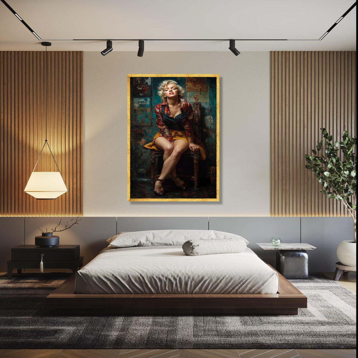 Glamorous Retro Woman Portrait, Monroe Style Canvas, Vintage Fashion Wall Art, Classic Pin-Up Girl Canvas, Gift Art, Home Decor, Print