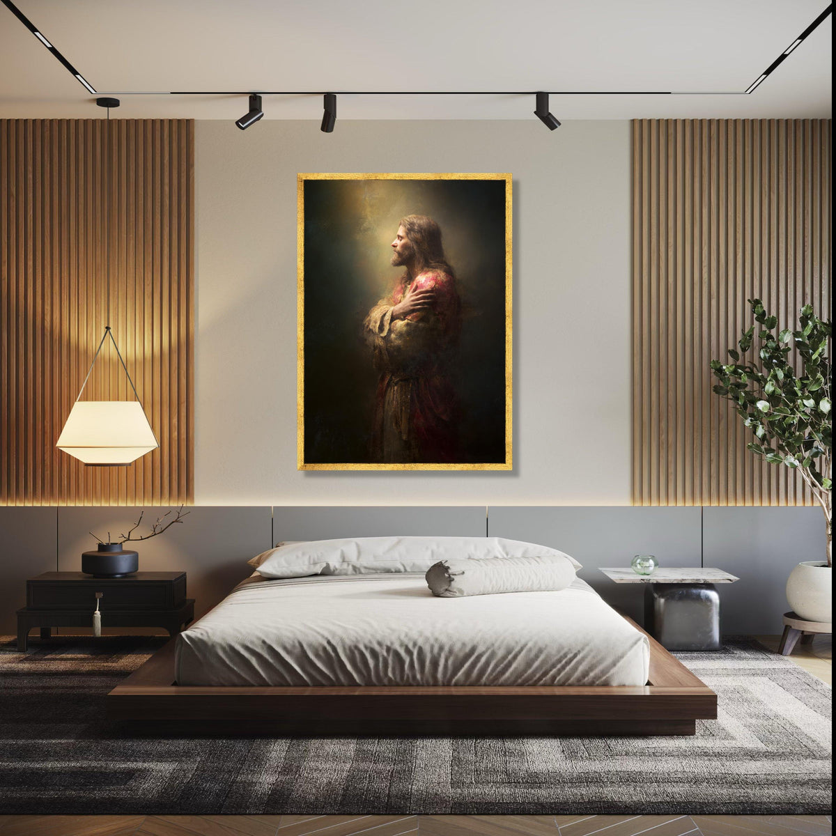 Serene Jesus Portrait Canvas, Religious Wall Art, Faith Inspired Decor, Spiritual Christian Canvas, Prayerful Gift Art, Home Decor, Print
